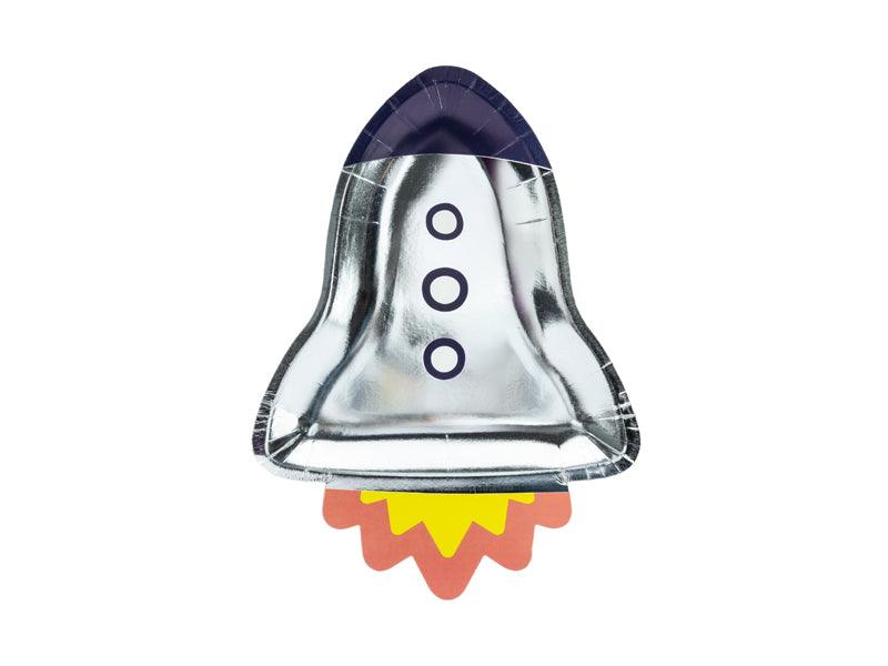Teller Kosmos - Rakete, 21,5x29,5cm. (1 VPE / 6 Stk.) - FeierGlanz